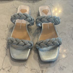 NWT- Silver sparkle sandals